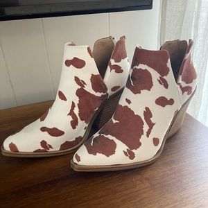 Cow print boot